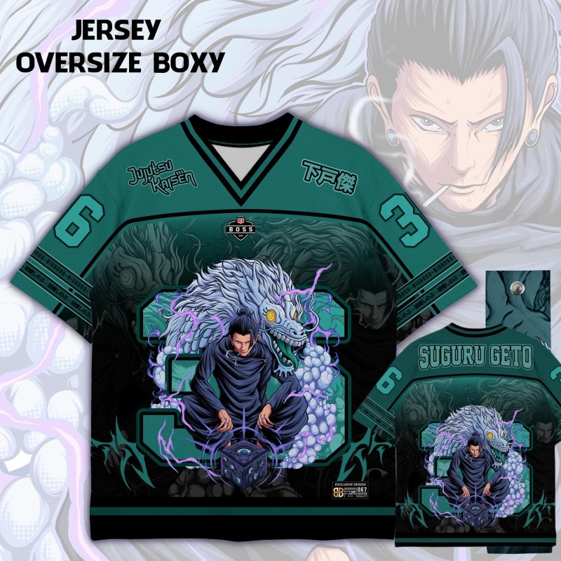 Anime Jujutsu Kaisen Merchandise - Kaos Jersey Print Anime Jujutsu Kaisen